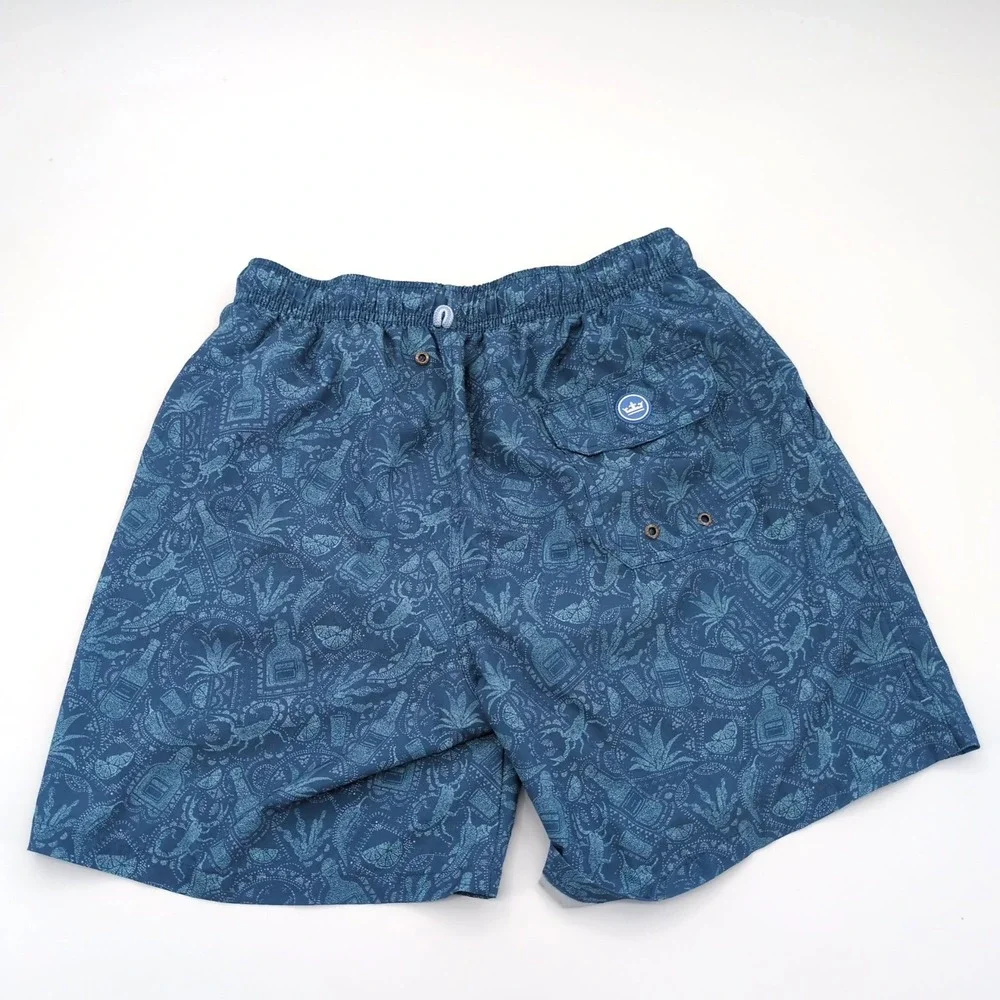 Peter Millar Crown Mezcal Mayhem Swim Trunks Shorts Blue Men's Size Medium M 7